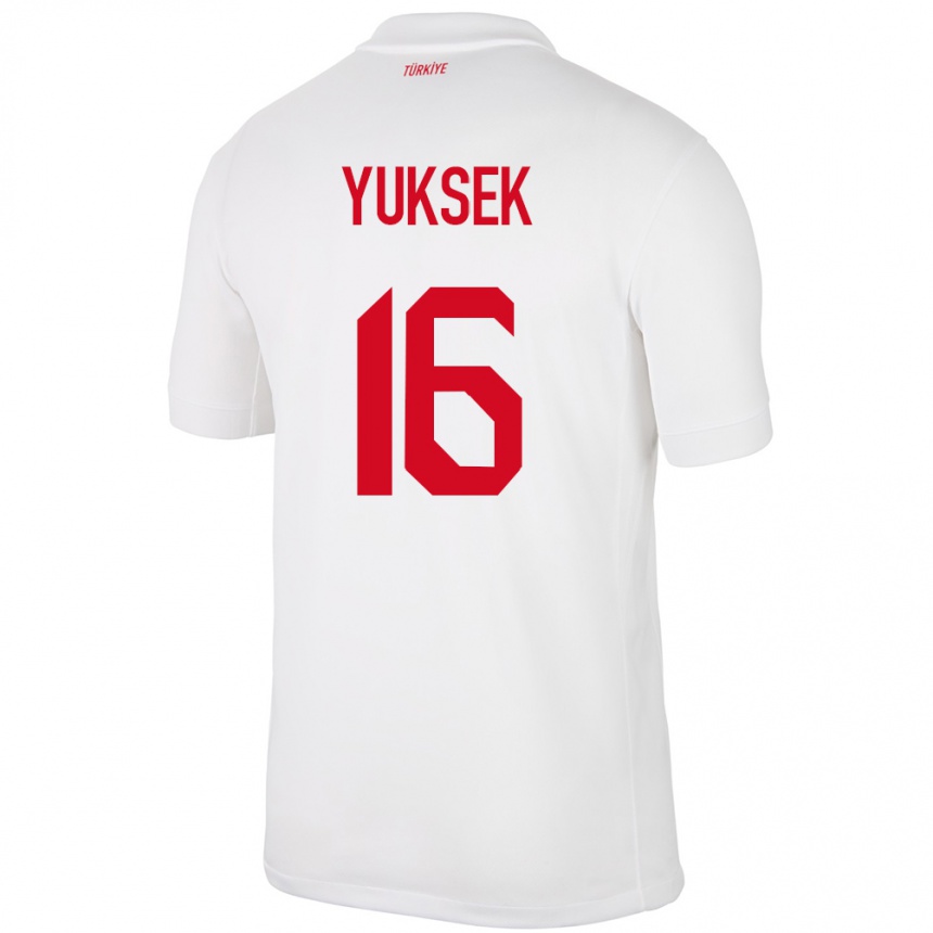 Mujer Fútbol Camiseta Turquía İsmail Yüksek #16 Blanco 1ª Equipación 24-26 México
