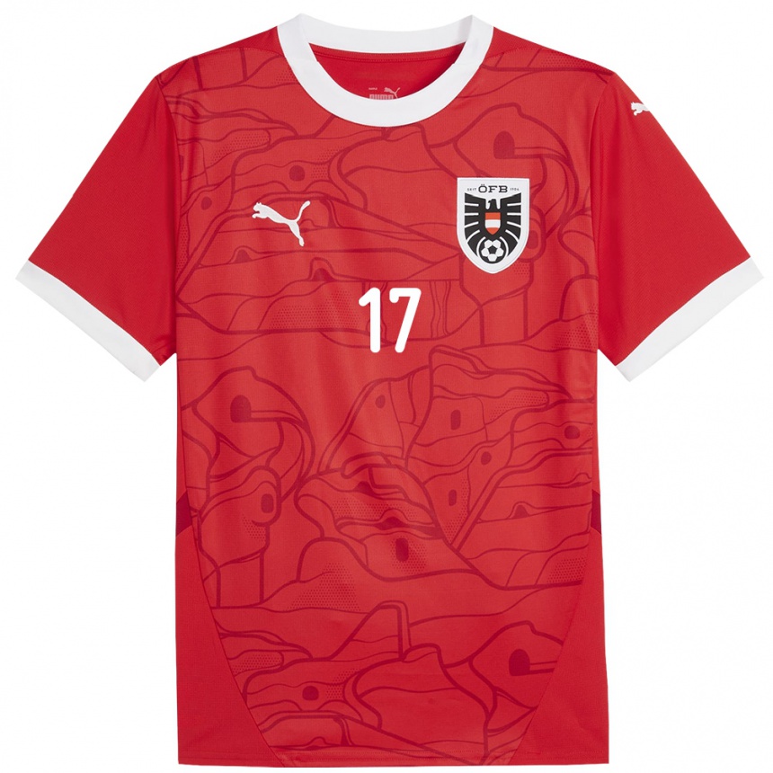 Mujer Fútbol Camiseta Austria Pascal Fallmann #17 Rojo 1ª Equipación 24-26 México