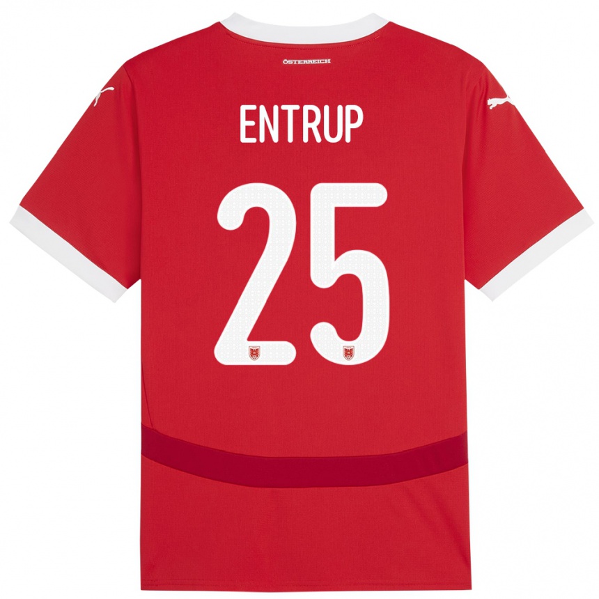 Mujer Fútbol Camiseta Austria Maximilian Entrup #25 Rojo 1ª Equipación 24-26 México