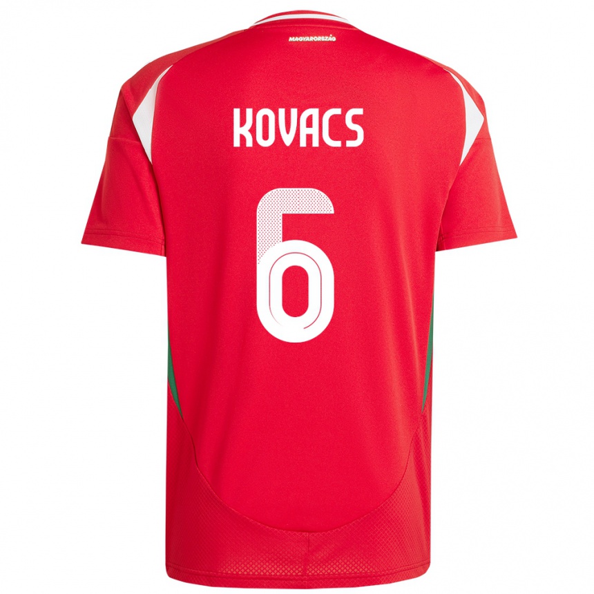 Mujer Fútbol Camiseta Hungría Noel Kovács #6 Rojo 1ª Equipación 24-26 México