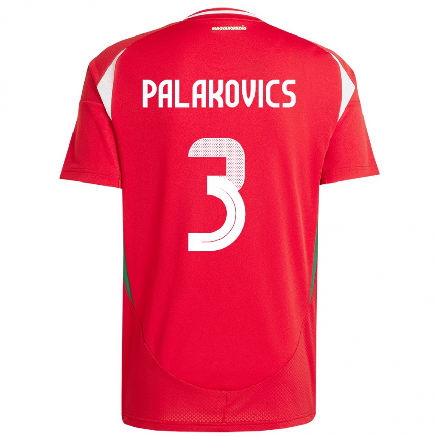Mujer Fútbol Camiseta Hungría Laura Palakovics #3 Rojo 1ª Equipación 24-26 México