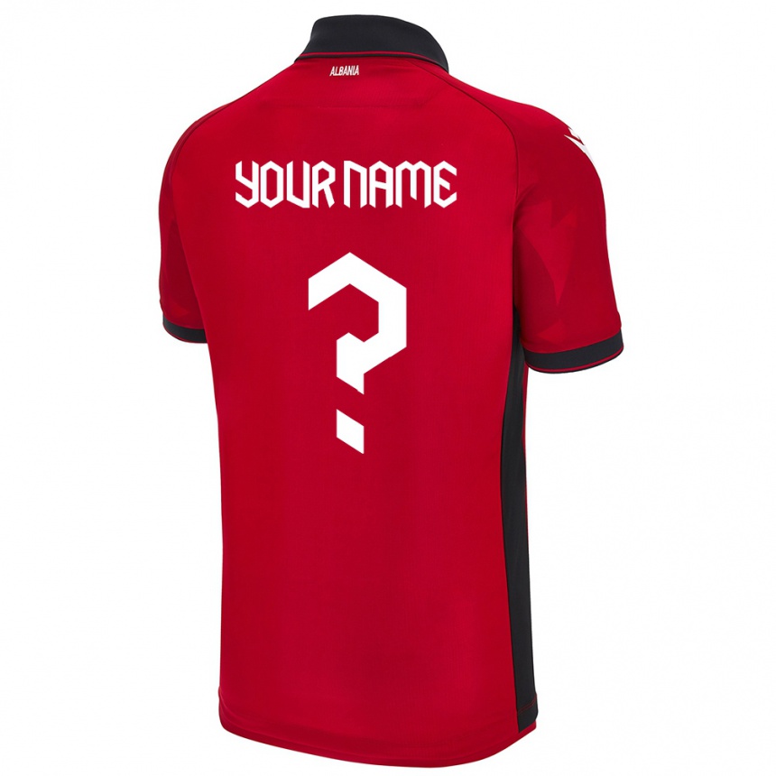 Mujer Fútbol Camiseta Albania Su Nombre #0 Rojo 1ª Equipación 24-26 México