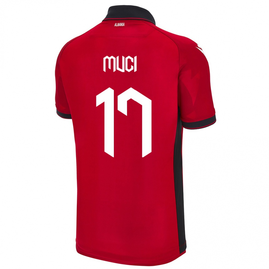 Mujer Fútbol Camiseta Albania Ernest Muci #17 Rojo 1ª Equipación 24-26 México