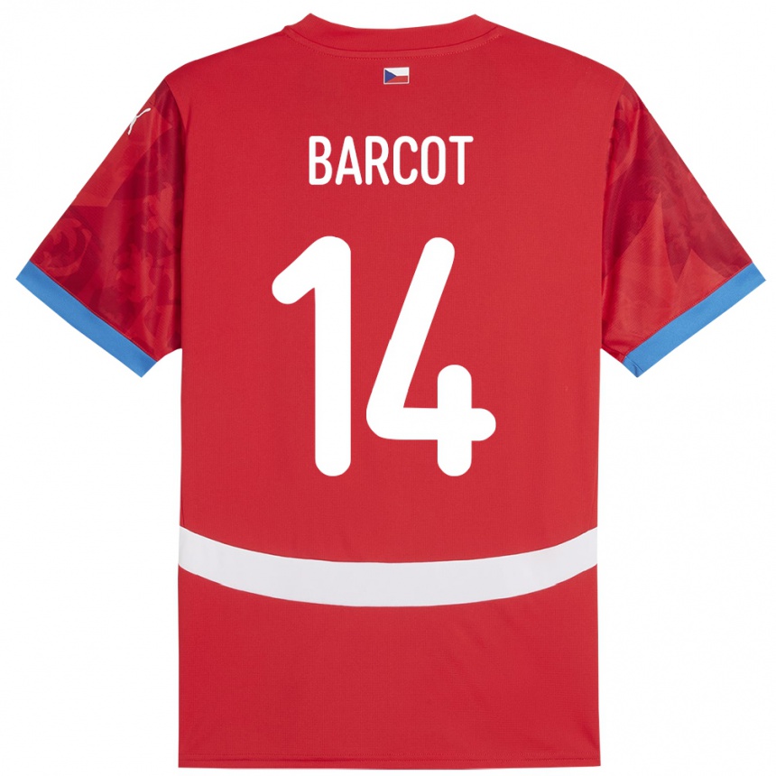 Mujer Fútbol Camiseta Chequia David Barcot #14 Rojo 1ª Equipación 24-26 México