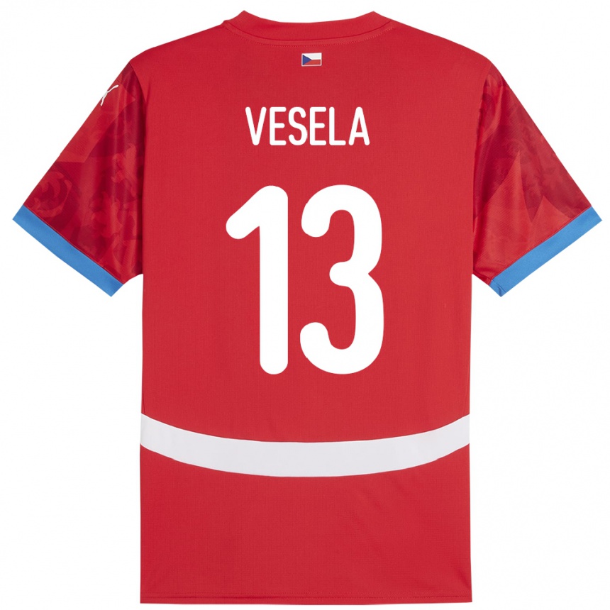 Mujer Fútbol Camiseta Chequia Denisa Veselá #13 Rojo 1ª Equipación 24-26 México