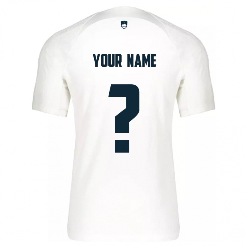 Mujer Fútbol Camiseta Eslovenia Su Nombre #0 Blanco 1ª Equipación 24-26 México