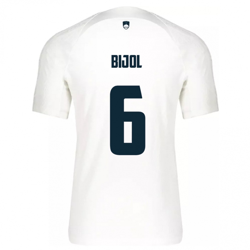 Mujer Fútbol Camiseta Eslovenia Jaka Bijol #6 Blanco 1ª Equipación 24-26 México