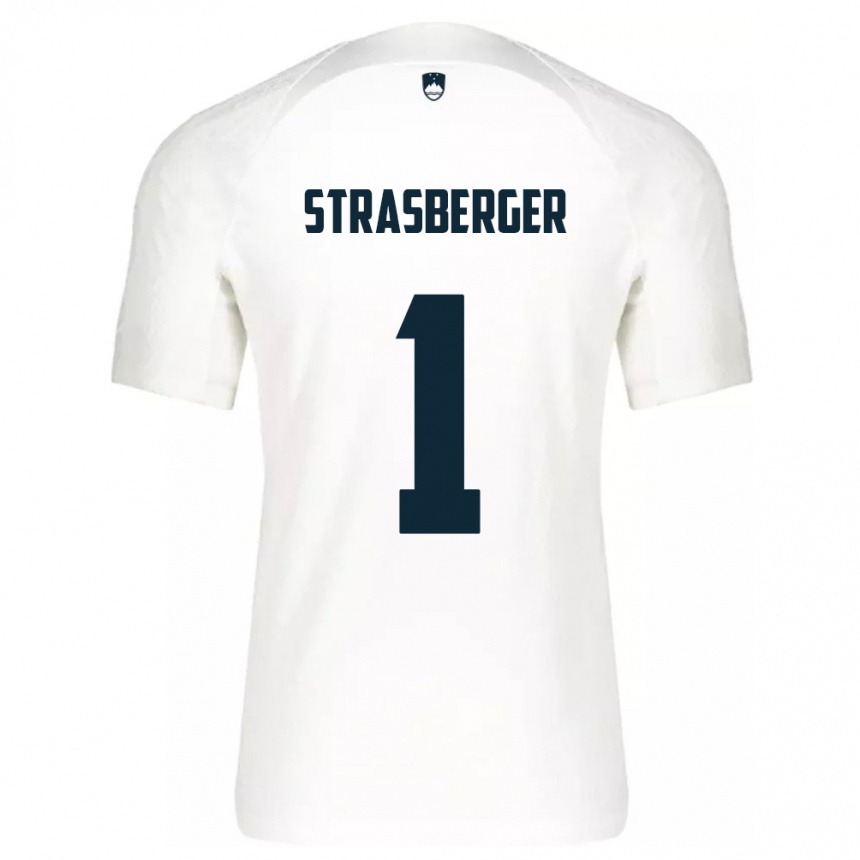 Mujer Fútbol Camiseta Eslovenia Tim Strasberger #1 Blanco 1ª Equipación 24-26 México