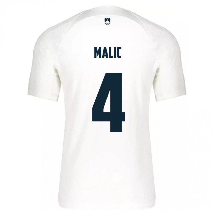 Mujer Fútbol Camiseta Eslovenia Arjan Malic #4 Blanco 1ª Equipación 24-26 México