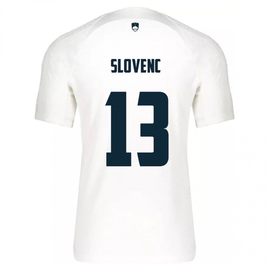 Mujer Fútbol Camiseta Eslovenia Nejc Slovenc #13 Blanco 1ª Equipación 24-26 México