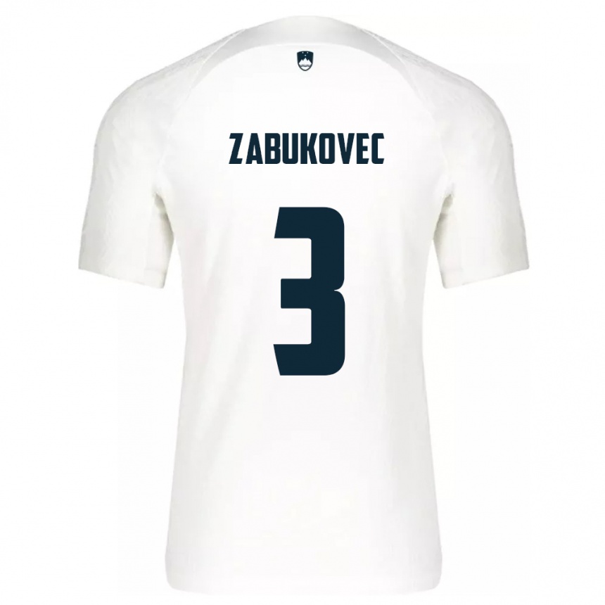 Mujer Fútbol Camiseta Eslovenia Anze Zabukovec #3 Blanco 1ª Equipación 24-26 México