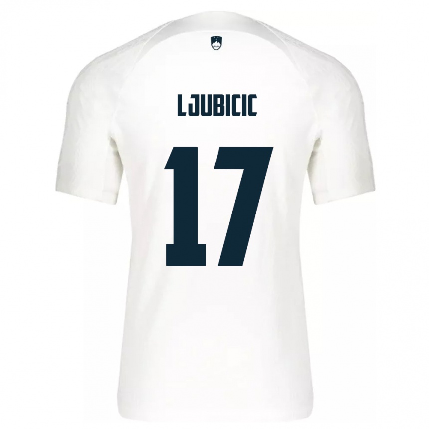 Mujer Fútbol Camiseta Eslovenia Egon Ljubicic #17 Blanco 1ª Equipación 24-26 México
