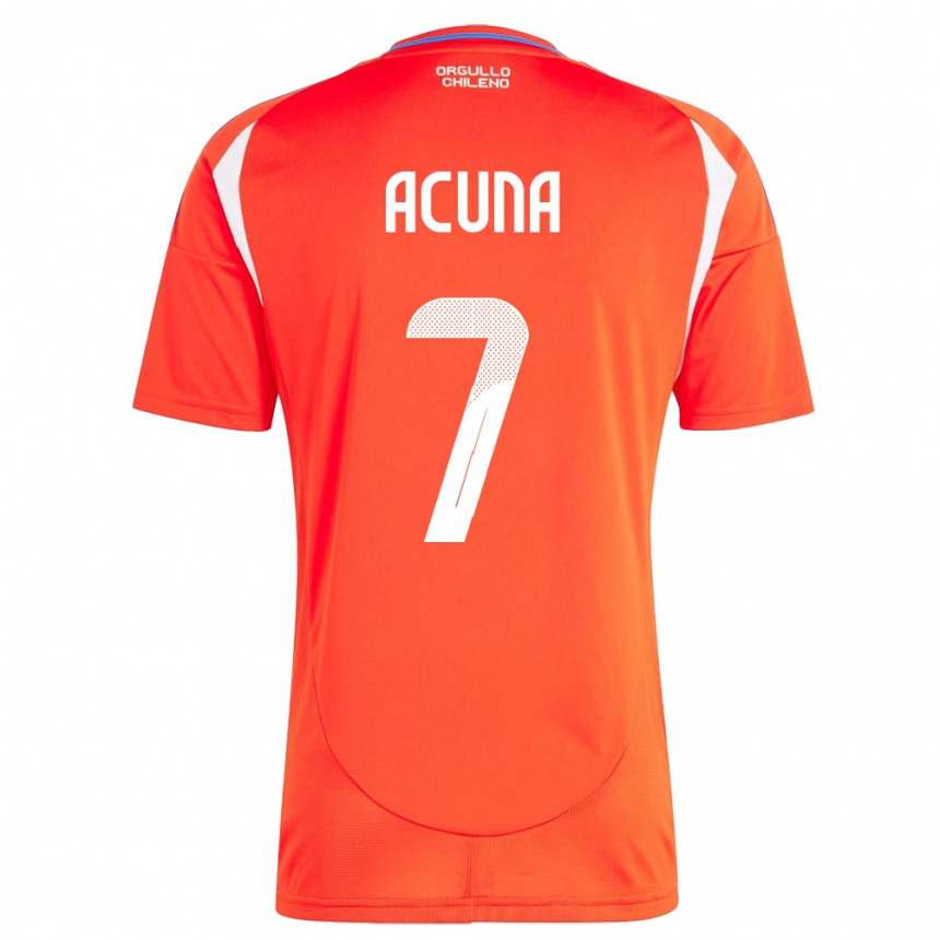 Mujer Fútbol Camiseta Chile Yenny Acuña #7 Rojo 1ª Equipación 24-26 México