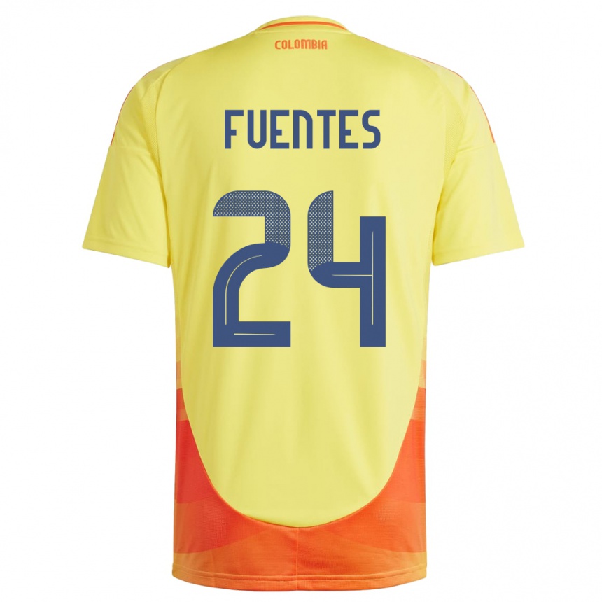 Mujer Fútbol Camiseta Colombia Gabriel Fuentes #24 Amarillo 1ª Equipación 24-26 México