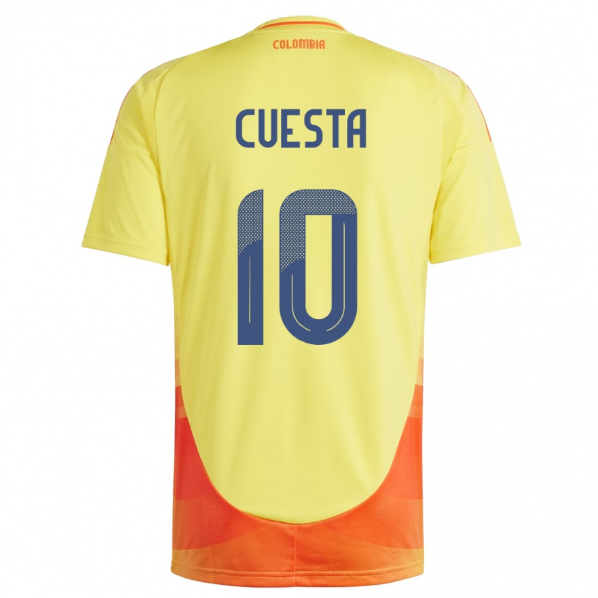 Mujer Fútbol Camiseta Colombia Yisela Cuesta #10 Amarillo 1ª Equipación 24-26 México