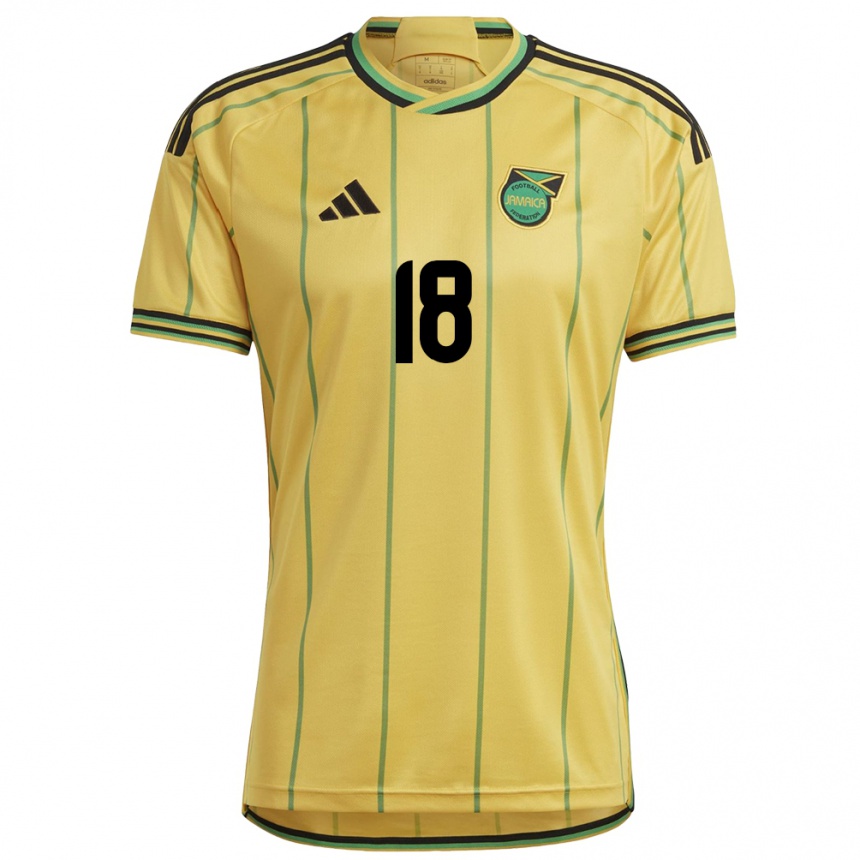 Mujer Fútbol Camiseta Jamaica Sydnie Street #18 Amarillo 1ª Equipación 24-26 México