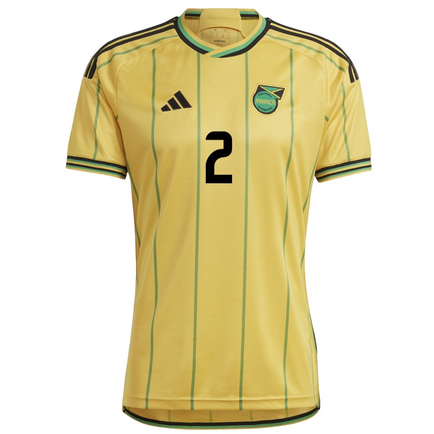 Mujer Fútbol Camiseta Jamaica Theanna Burnett #2 Amarillo 1ª Equipación 24-26 México