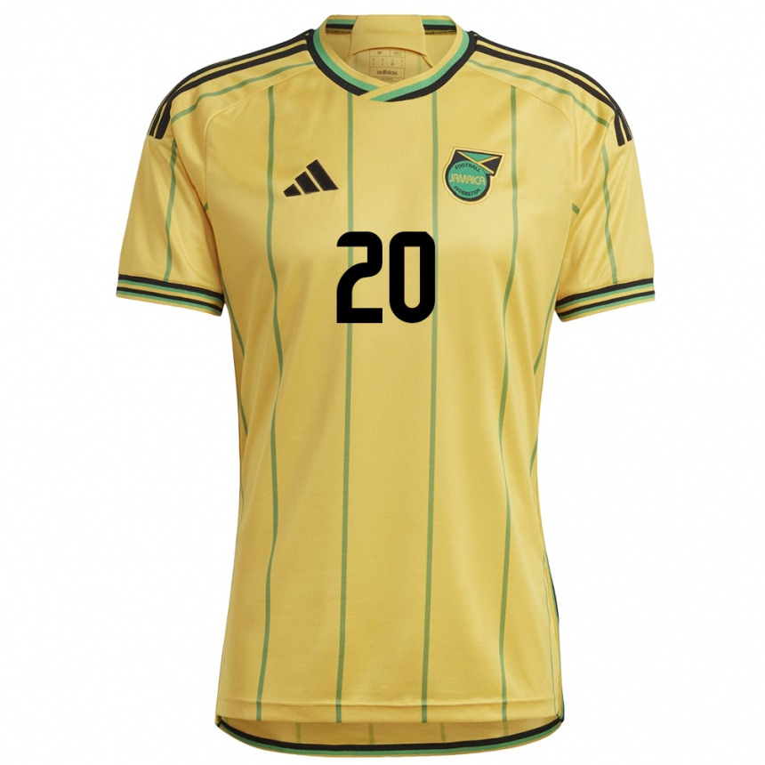 Mujer Fútbol Camiseta Jamaica Atlanta Primus #20 Amarillo 1ª Equipación 24-26 México