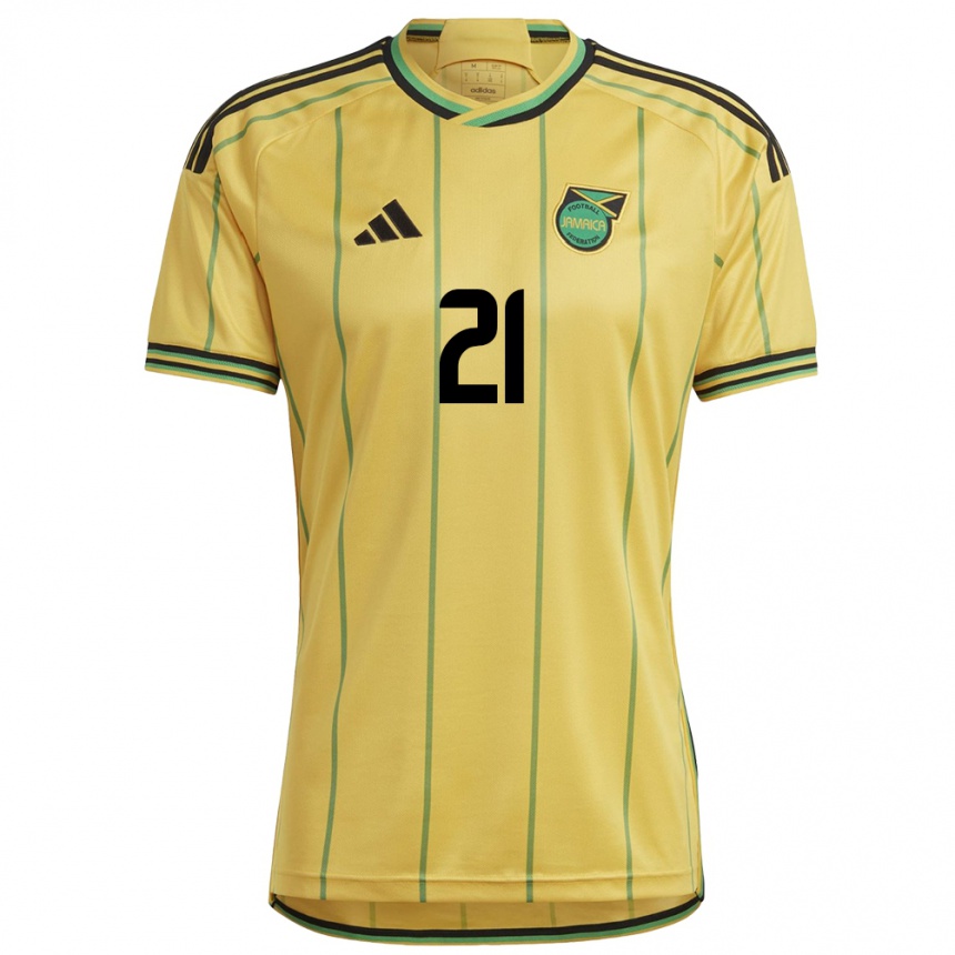 Mujer Fútbol Camiseta Jamaica Isreala Groves #21 Amarillo 1ª Equipación 24-26 México