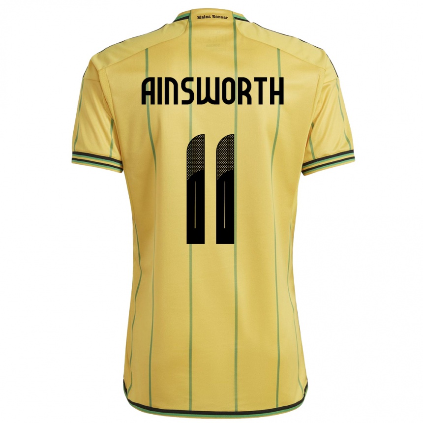 Mujer Fútbol Camiseta Jamaica Christopher Ainsworth #11 Amarillo 1ª Equipación 24-26 México