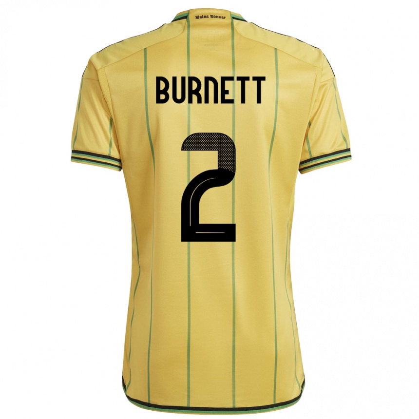 Mujer Fútbol Camiseta Jamaica Theanna Burnett #2 Amarillo 1ª Equipación 24-26 México