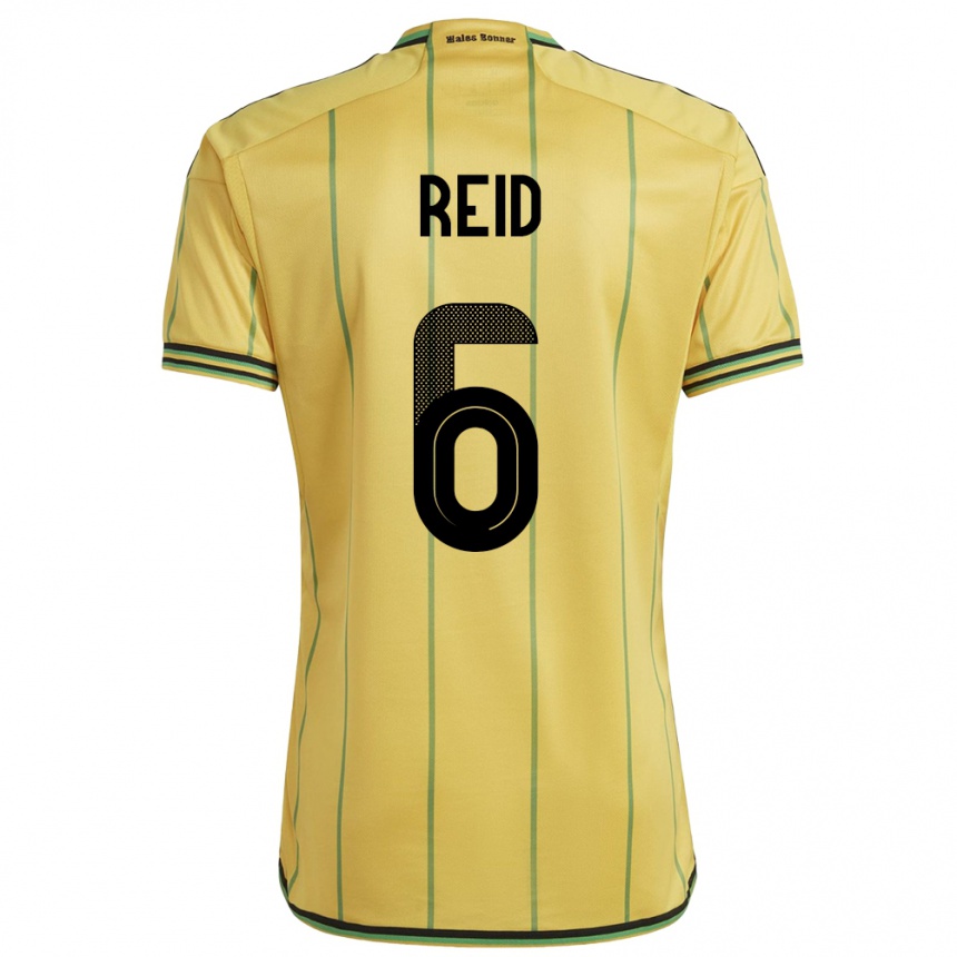 Mujer Fútbol Camiseta Jamaica Lauren Reid #6 Amarillo 1ª Equipación 24-26 México