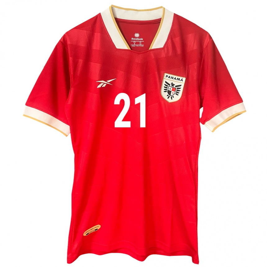 Mujer Fútbol Camiseta Panamá Davis Contreras #21 Rojo 1ª Equipación 24-26 México