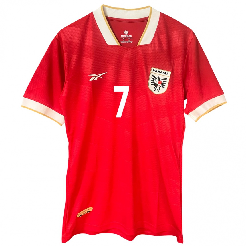 Mujer Fútbol Camiseta Panamá Kevin Walder #7 Rojo 1ª Equipación 24-26 México