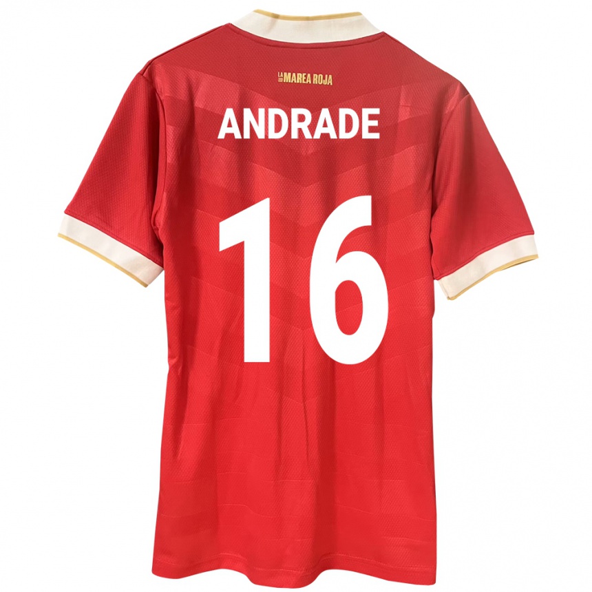 Mujer Fútbol Camiseta Panamá Andrés Andrade #16 Rojo 1ª Equipación 24-26 México
