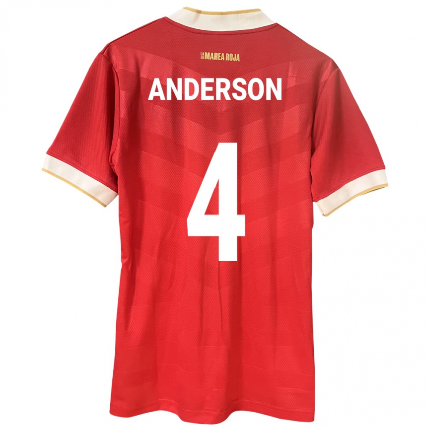 Mujer Fútbol Camiseta Panamá Eduardo Anderson #4 Rojo 1ª Equipación 24-26 México