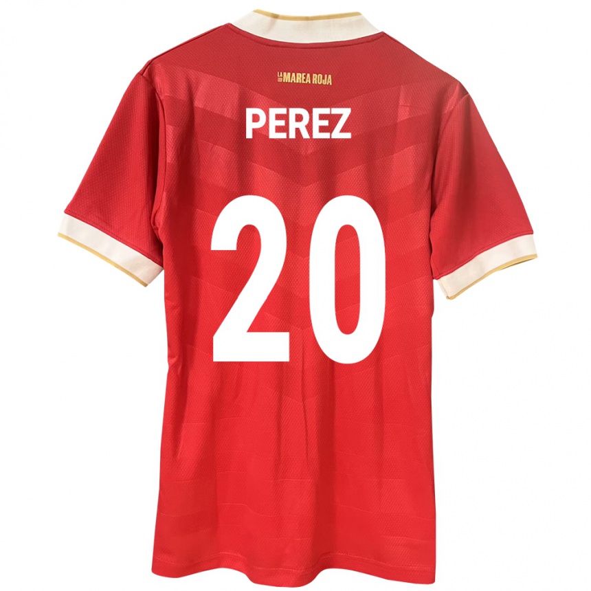 Mujer Fútbol Camiseta Panamá Blas Pérez #20 Rojo 1ª Equipación 24-26 México