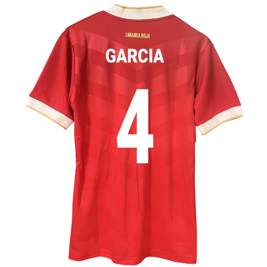 Mujer Fútbol Camiseta Panamá Giancarlos García #4 Rojo 1ª Equipación 24-26 México