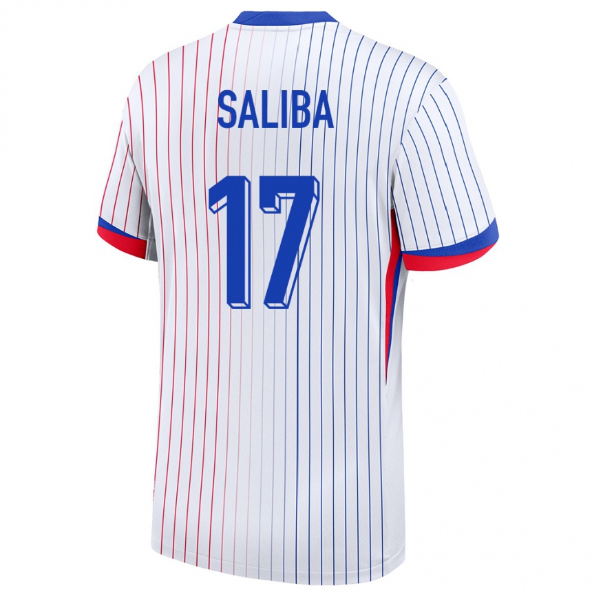 Mujer Fútbol Camiseta Francia William Saliba #17 Blanco 2ª Equipación 24-26 México