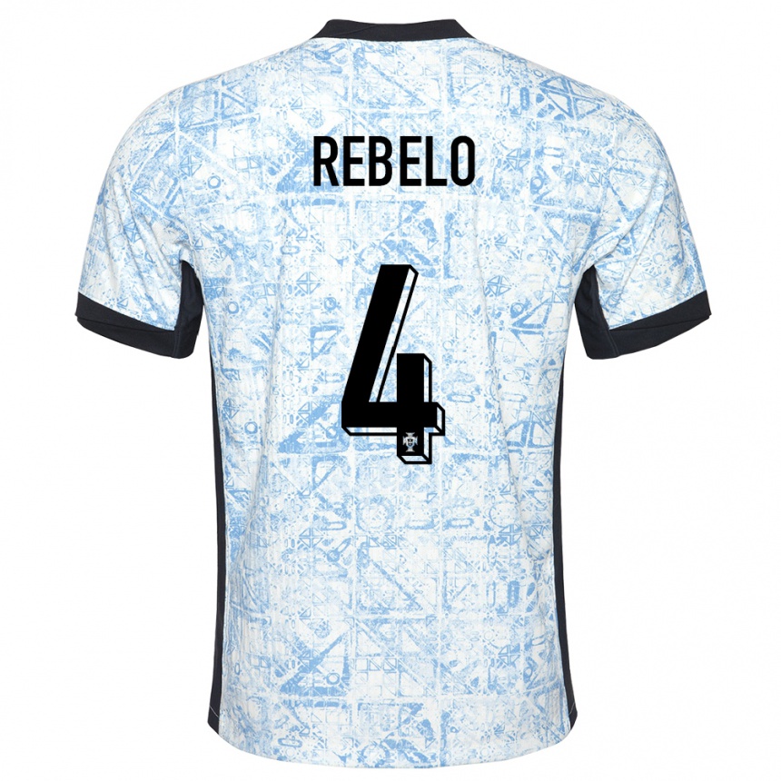 Mujer Fútbol Camiseta Portugal Silvia Rebelo #4 Crema Azul 2ª Equipación 24-26 México