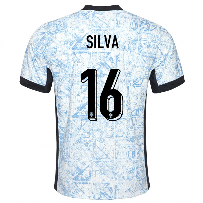 Mujer Fútbol Camiseta Portugal Diana Silva #16 Crema Azul 2ª Equipación 24-26 México