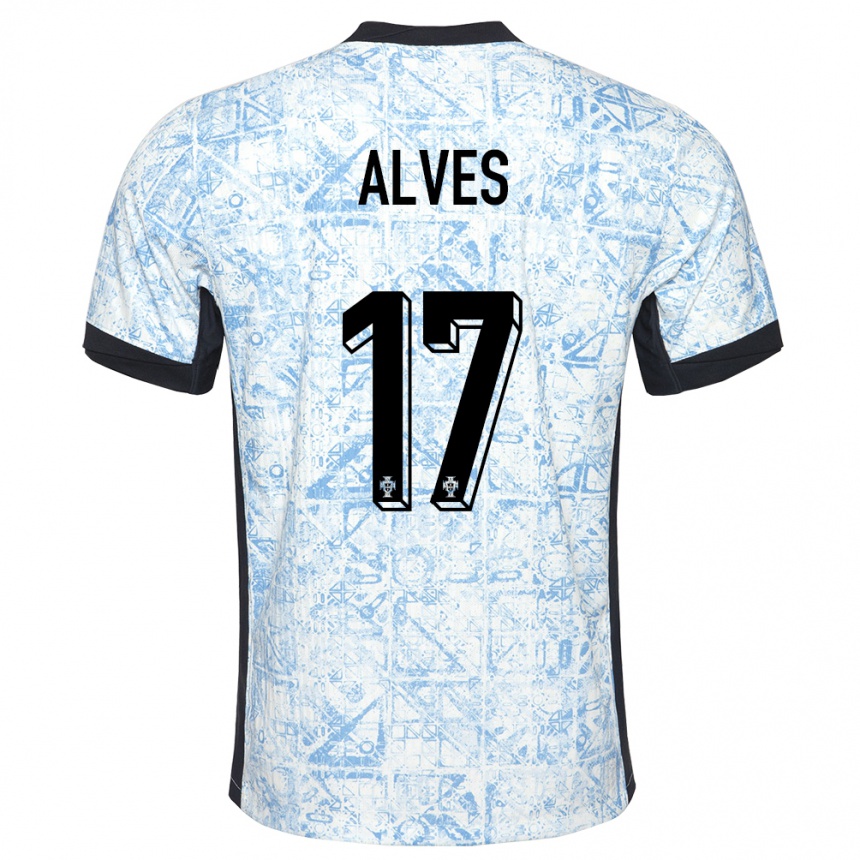 Mujer Fútbol Camiseta Portugal Lucia Alves #17 Crema Azul 2ª Equipación 24-26 México