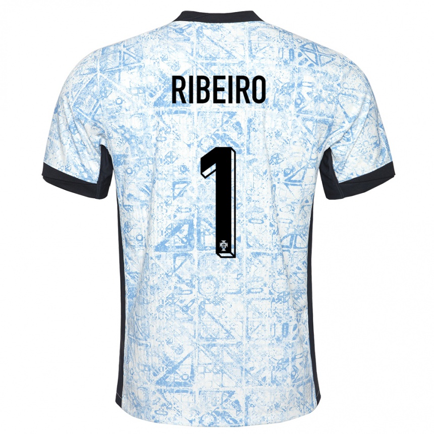 Mujer Fútbol Camiseta Portugal Goncalo Ribeiro #1 Crema Azul 2ª Equipación 24-26 México