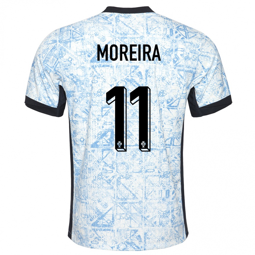 Mujer Fútbol Camiseta Portugal Diego Moreira #11 Crema Azul 2ª Equipación 24-26 México