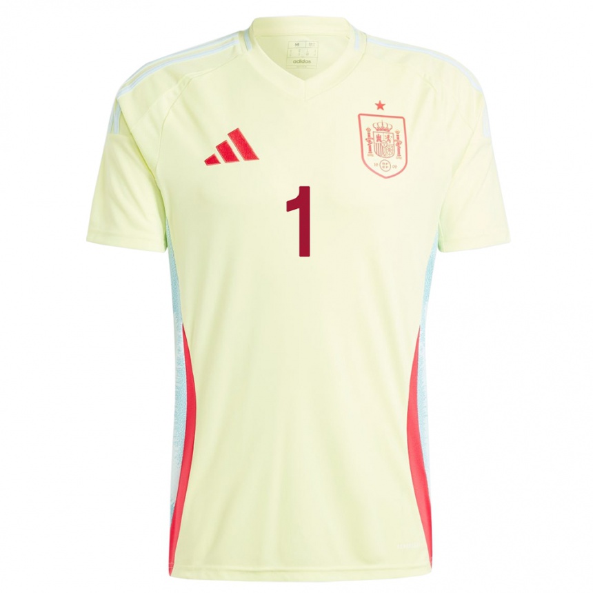 Mujer Fútbol Camiseta España Robert Sanchez #1 Amarillo 2ª Equipación 24-26 México