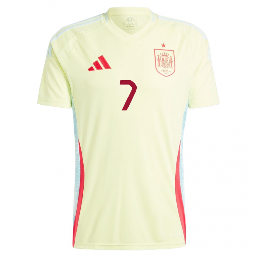 Mujer Fútbol Camiseta España Alvaro Morata #7 Amarillo 2ª Equipación 24-26 México