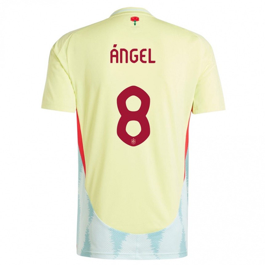 Mujer Fútbol Camiseta España Manuel Angel #8 Amarillo 2ª Equipación 24-26 México