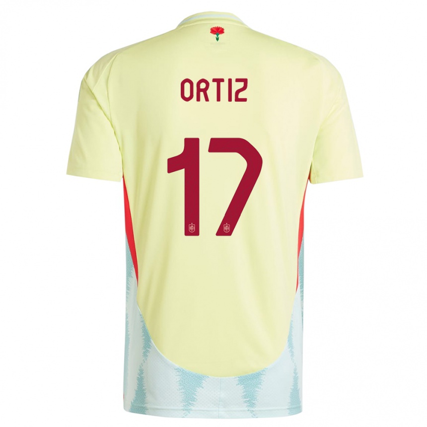 Mujer Fútbol Camiseta España Angel Ortiz #17 Amarillo 2ª Equipación 24-26 México