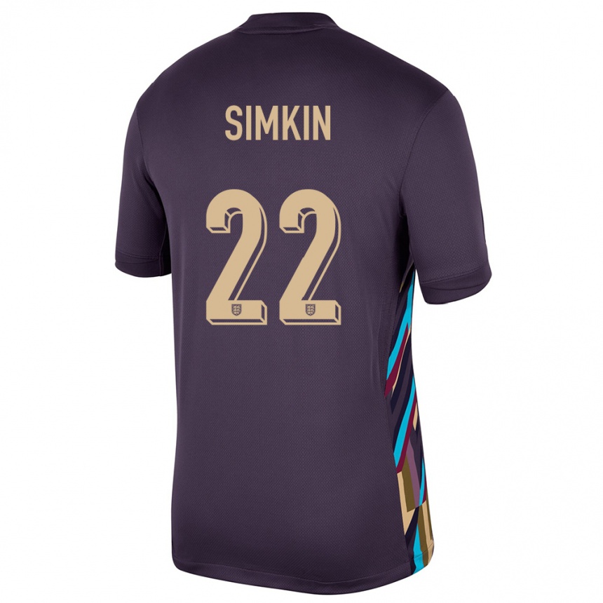 Mujer Fútbol Camiseta Inglaterra Tommy Simkin #22 Pasa Oscura 2ª Equipación 24-26 México