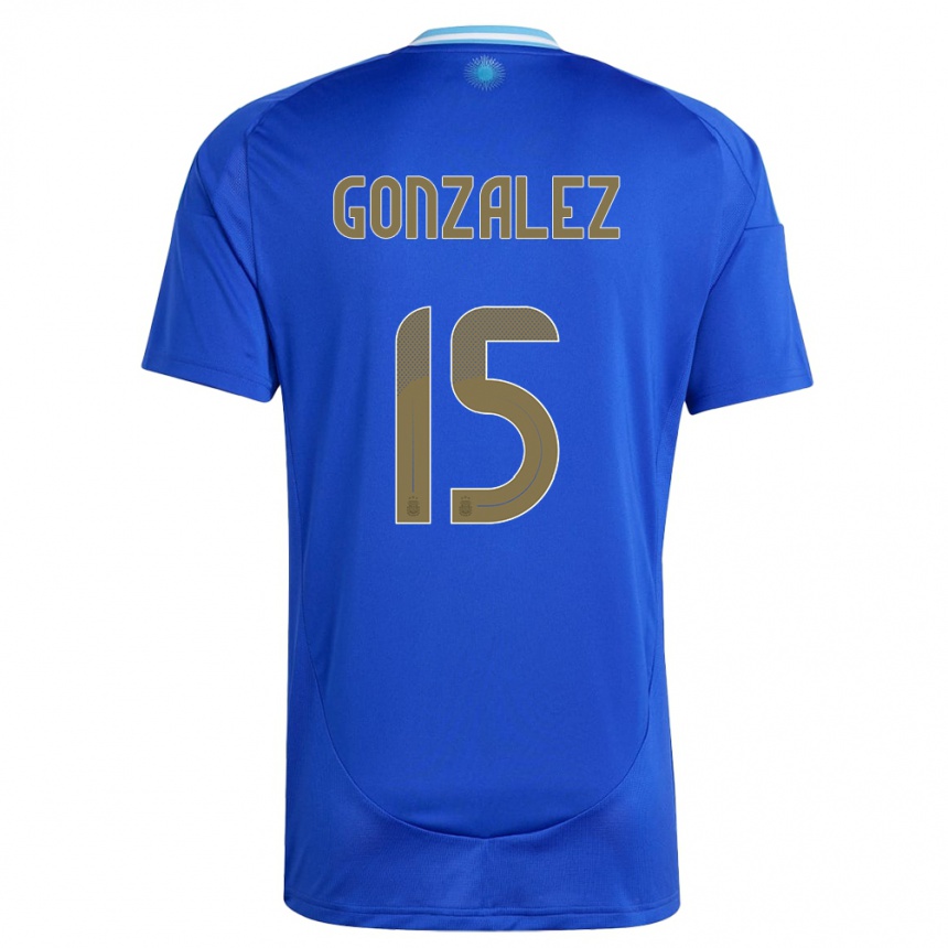 Mujer Fútbol Camiseta Argentina Nicolas Gonzalez #15 Azul 2ª Equipación 24-26 México