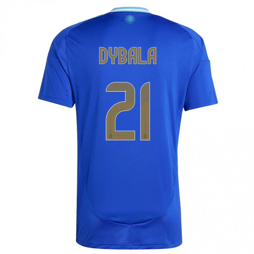Mujer Fútbol Camiseta Argentina Paulo Dybala #21 Azul 2ª Equipación 24-26 México