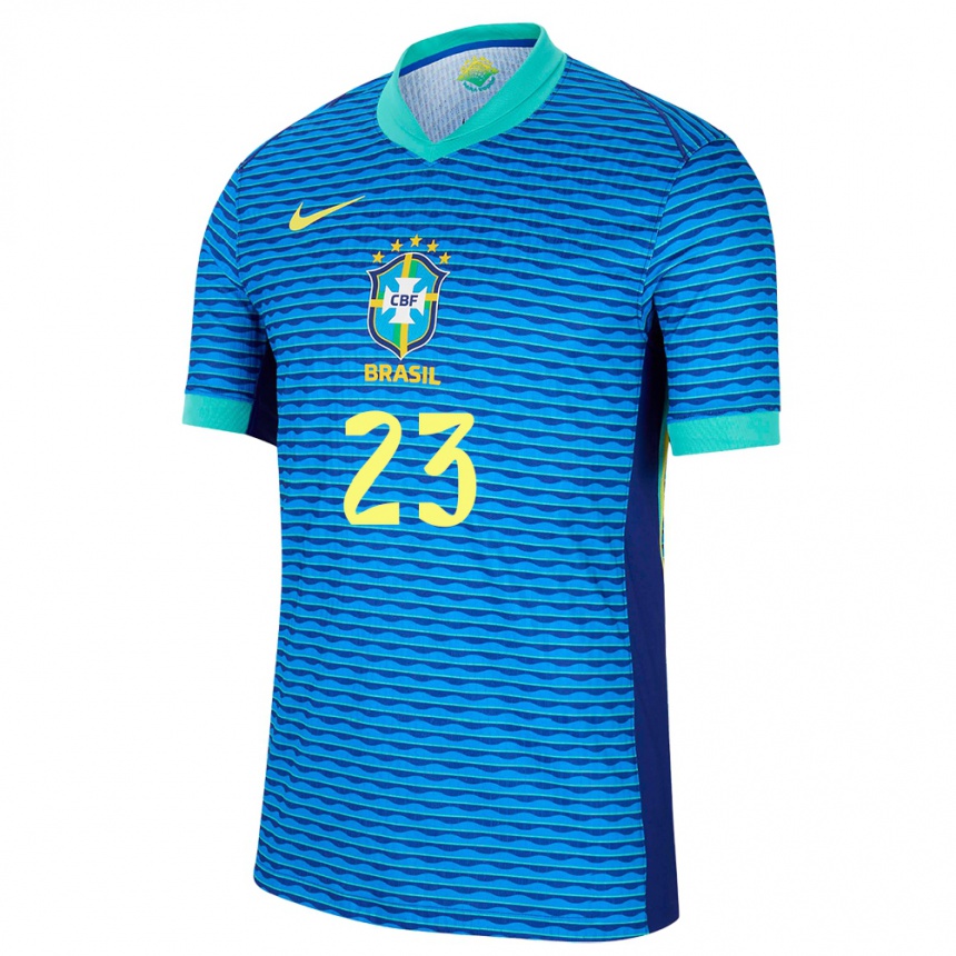 Mujer Fútbol Camiseta Brasil Matheus Nascimento #23 Azul 2ª Equipación 24-26 México