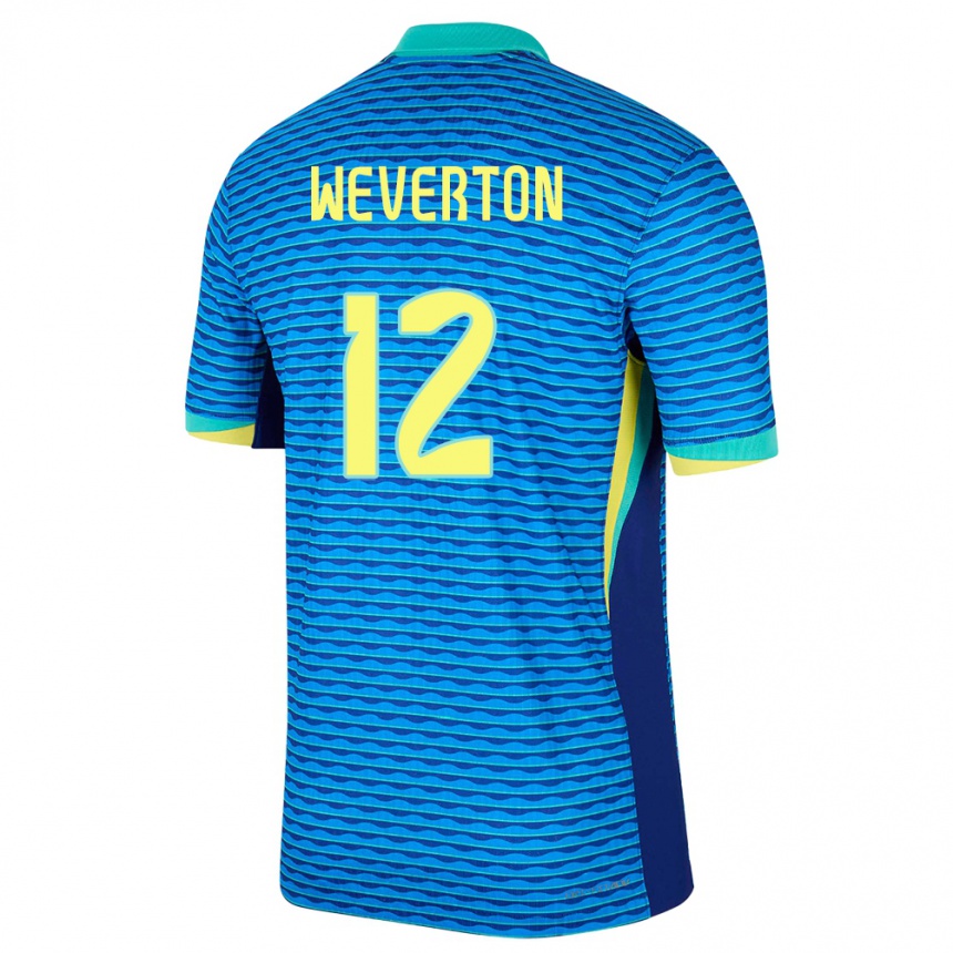 Mujer Fútbol Camiseta Brasil Weverton #12 Azul 2ª Equipación 24-26 México