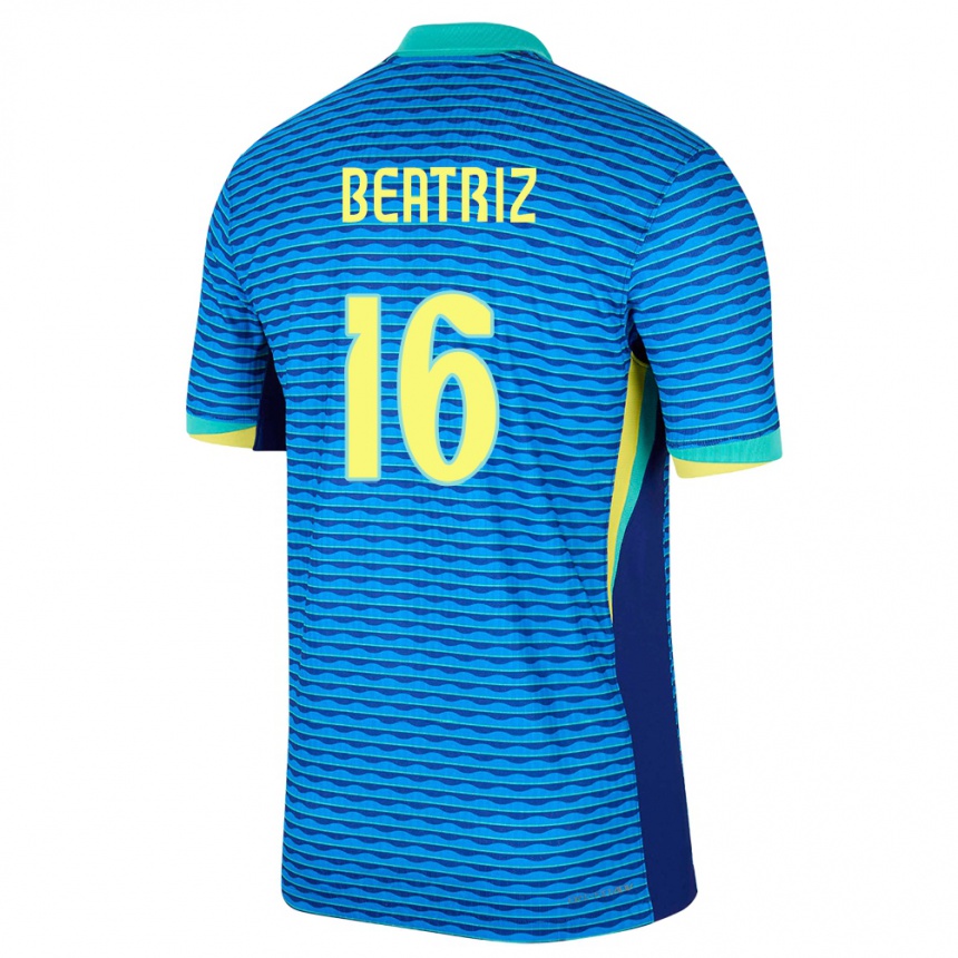 Mujer Fútbol Camiseta Brasil Beatriz #16 Azul 2ª Equipación 24-26 México