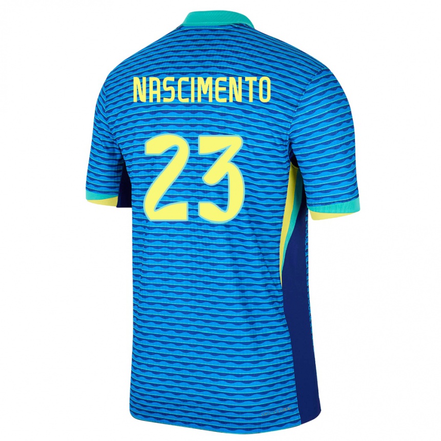 Mujer Fútbol Camiseta Brasil Matheus Nascimento #23 Azul 2ª Equipación 24-26 México