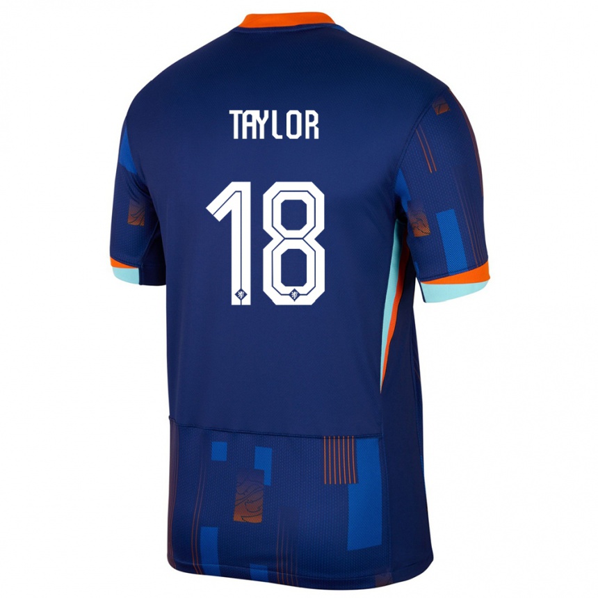 Mujer Fútbol Camiseta Países Bajos Kenneth Taylor #18 Azul 2ª Equipación 24-26 México